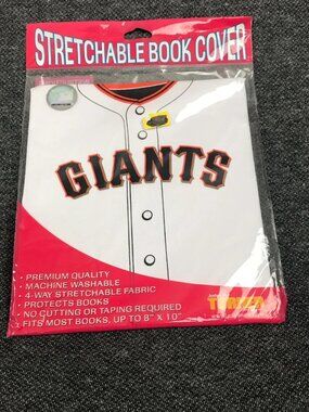 Official MLB S.F Giants Stretchable Book Cover 8.5 x 10 Game Buddy Washable